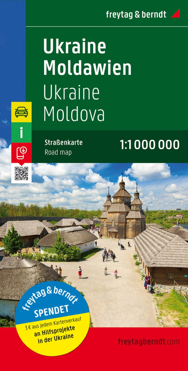 Ukraine - Moldova, road map 1:1 000,000
