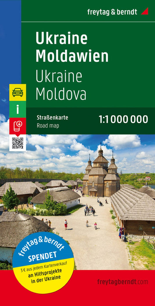 Ukraine - Moldova, road map 1:1 000,000
