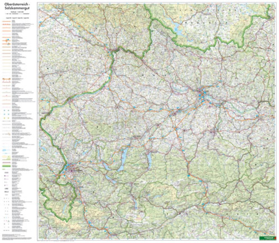 Oberösterreich, 1:200.000, Poster = Upper Austria, 1:200,000, wall map