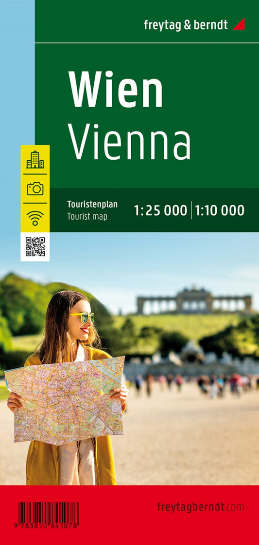 Vienna, city map 1:25,000 / 1:10,000, tourist map