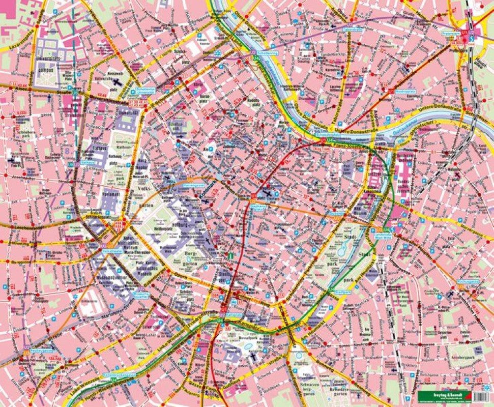 Wien, Stadtplan, 1:6.250, Poster = Vienna, city map, 1:6.250, wall map