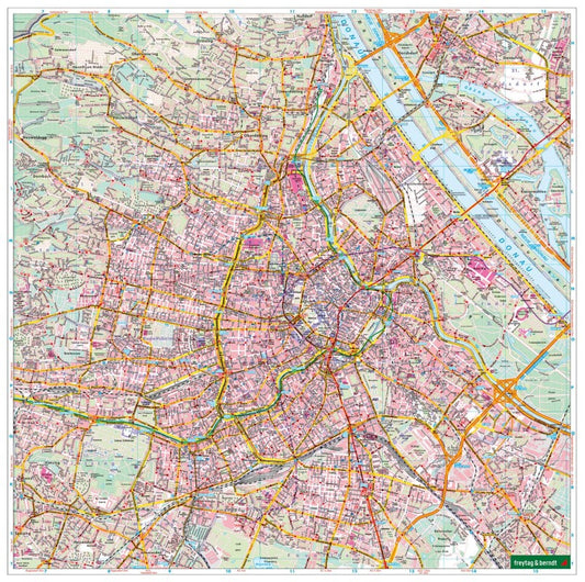 Wien, Stadtplan 1:20.000, Poster, Plano in Rolle, freytag & berndt = Vienna, city map 1:20,000, wall map, flat