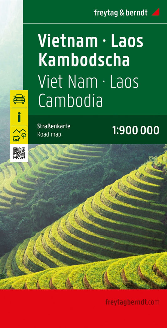 Vietnam - Laos - Cambodia, road map 1:900,000