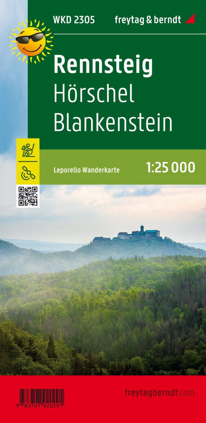 Rennsteig - Hörschel - Blankenstein, hiking map Leporello 1:25,000