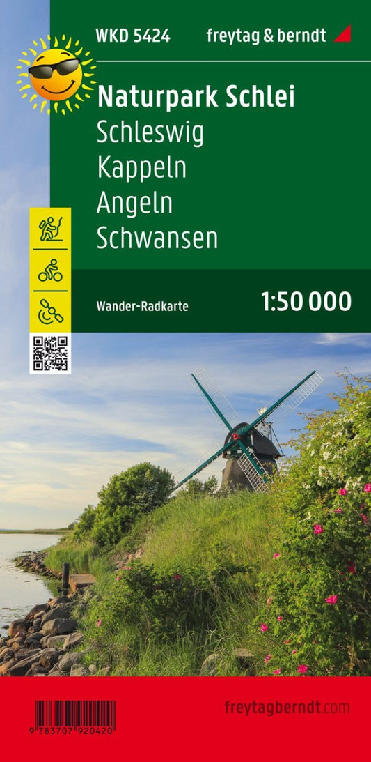 Schlei, Schleswig, Kappeln, fishing, hiking + cycling map 1:50,000