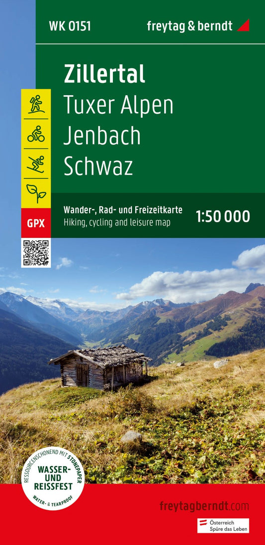 Zillertal, hiking, bike and leisure map 1:50,000 WK 151