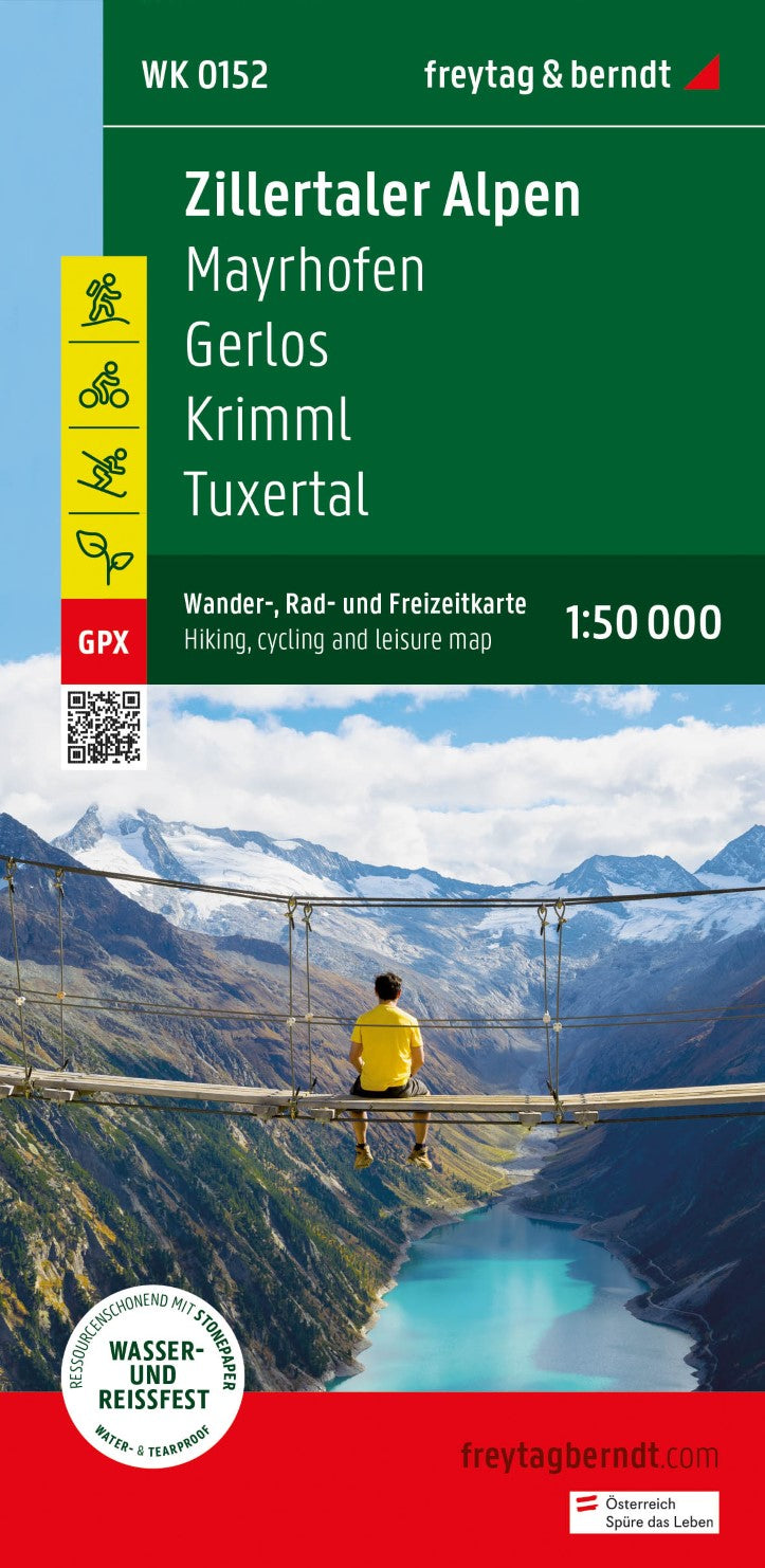 Zillertal Alps, hiking, bike and leisure map 1:50,000 WK 152