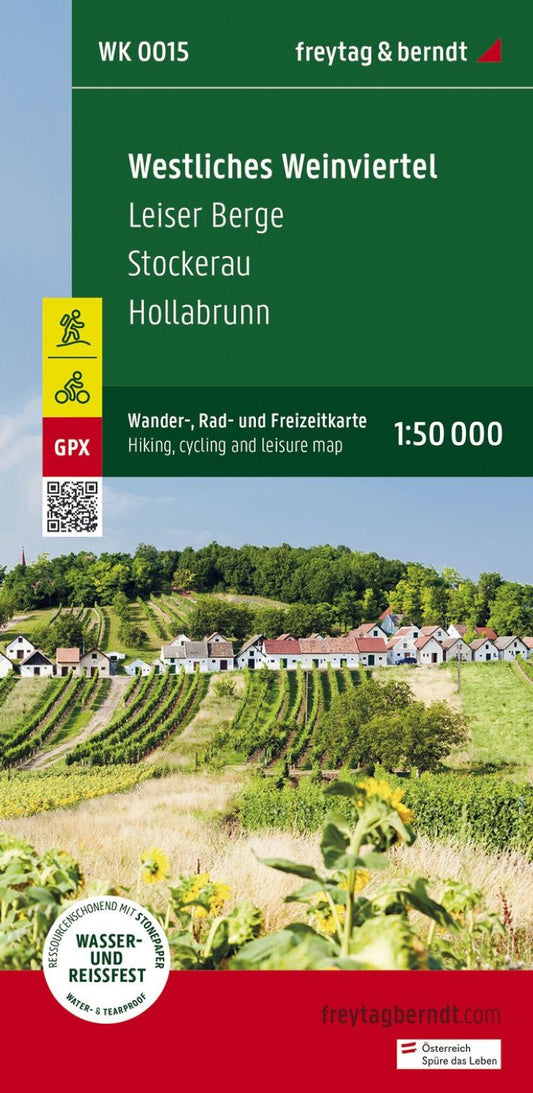 Western Weinviertel, hiking, bike and leisure map 1:50,000 WK 0015