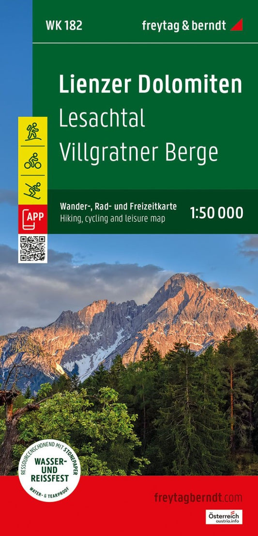 WK 182 Lienzer Dolomiten - Lesachtal - Villgratner Berge, Hiking Map (Wanderkarte)