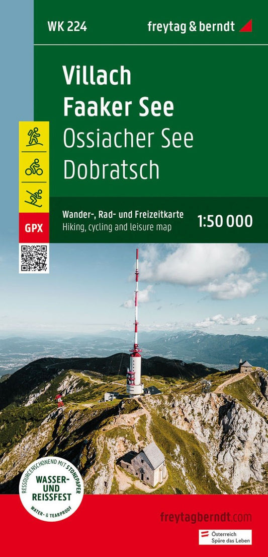 Villach- Faaker See, hiking, bike and leisure map 1:50,000 WK 224