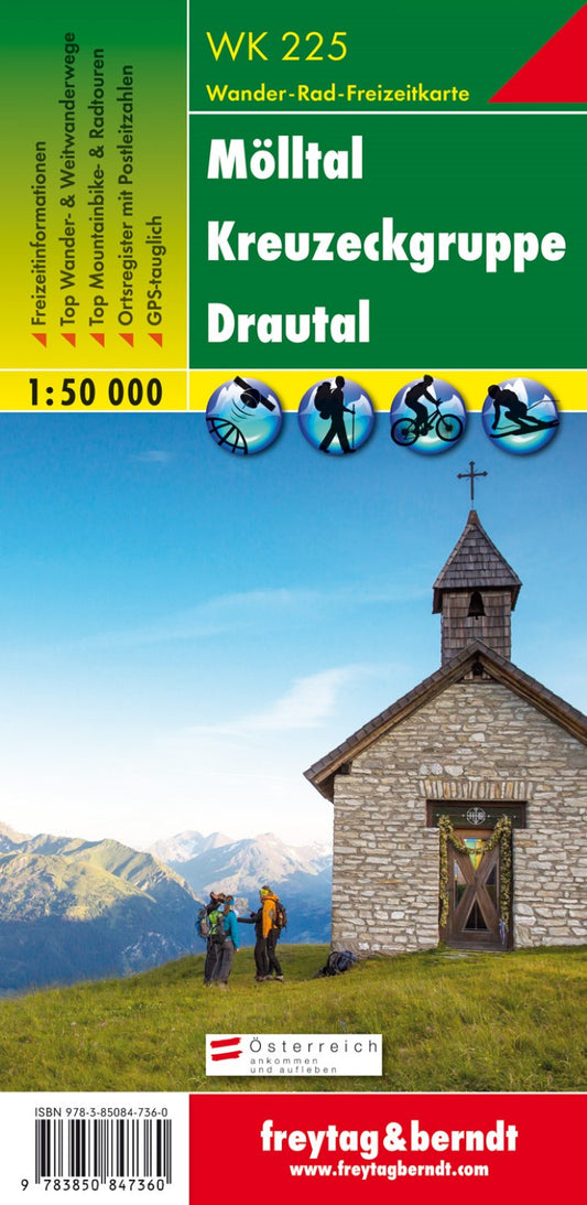 WK 225 Mölltal - Kreuzeckgruppe - Drautal, hiking map 1:50,000