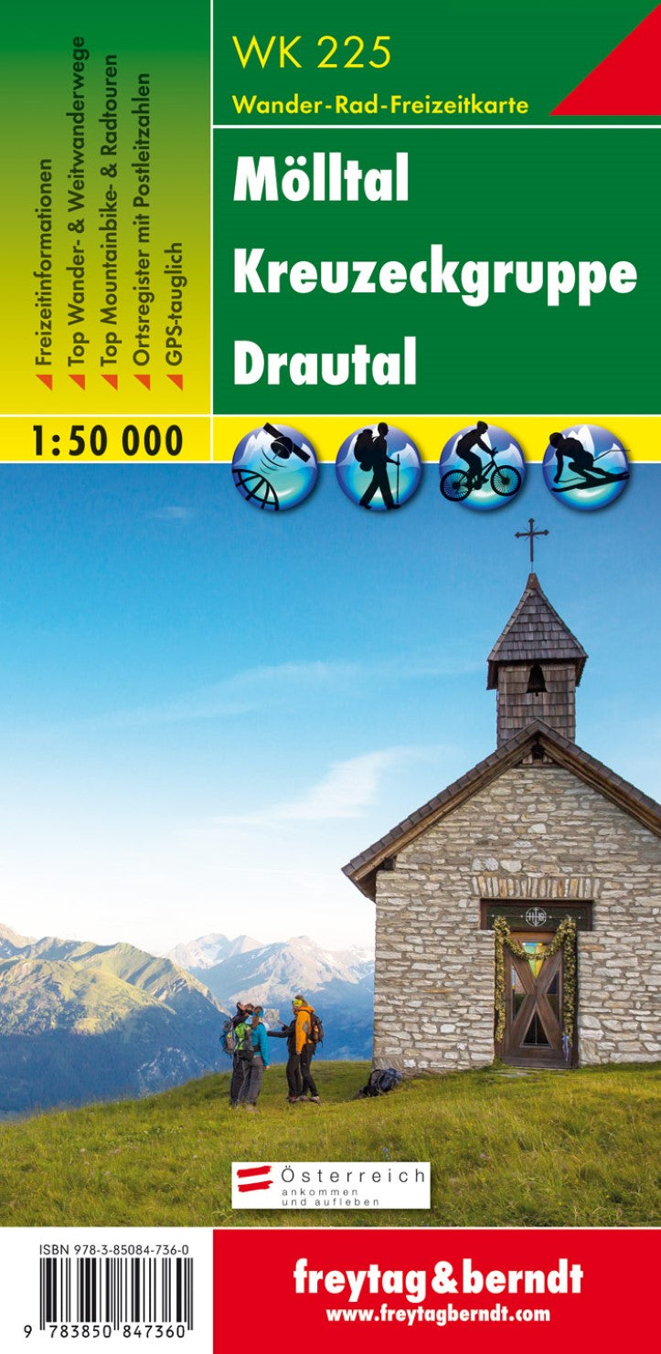 WK 225 Mölltal - Kreuzeckgruppe - Drautal, hiking map 1:50,000