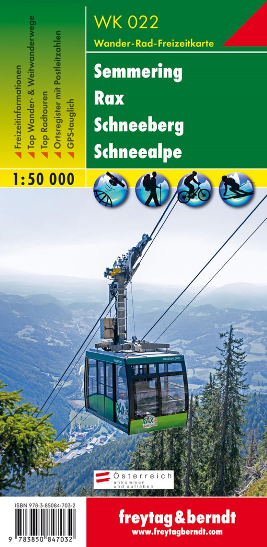 WK 022 Semmering - Rax - Schneeberg - Schneealpe, hiking map 1:50,000