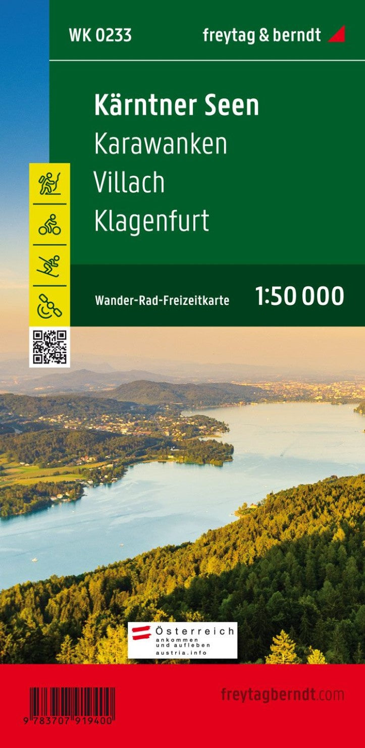Kärntner Lakes - Karawanken - Villach - Klagenfurt am Wörthersee, Wander + Radkarte 1:50,000, WK 0233
