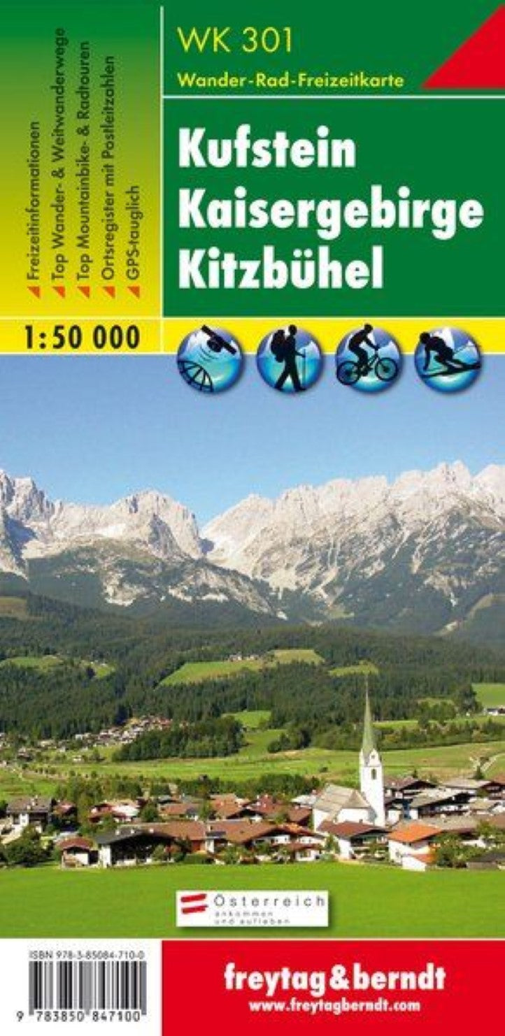Kitzbühel, hiking, bike and leisure map 1:50,000 WK 301