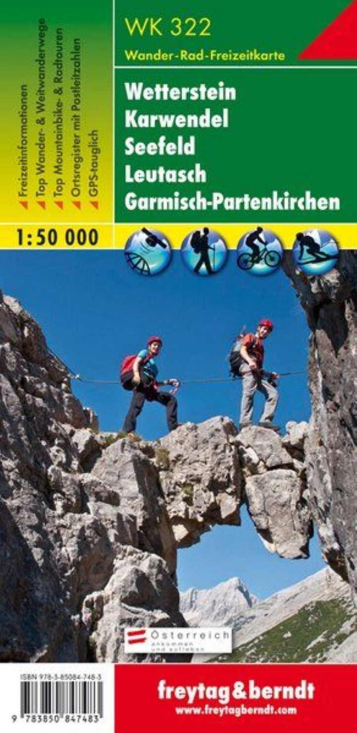 WK 322, Wetterstein - Karwendel - Seefeld - Leutasch - Garmisch Partenkirchen, hiking map 1:50,000