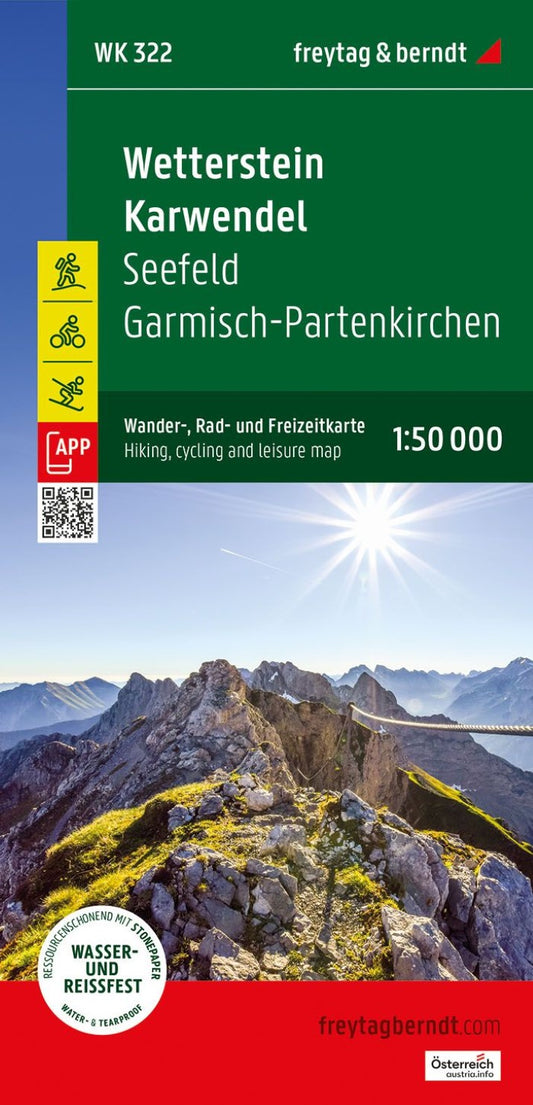 WK 322, Wetterstein - Karwendel - Seefeld - Leutasch - Garmisch Partenkirchen, hiking map 1:50,000