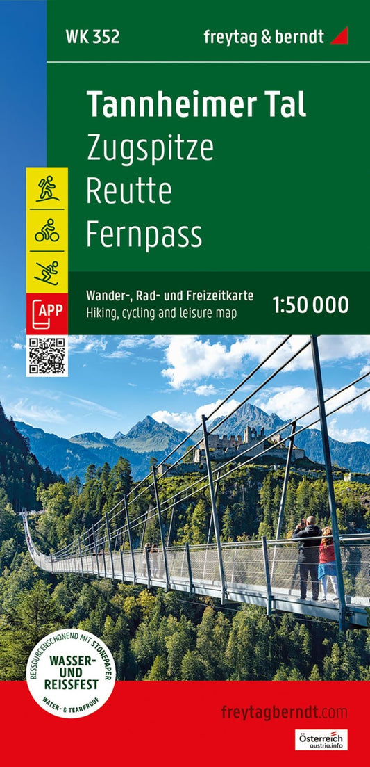WK 352 Ehrwald - Lermoos - Reutte - Tannheimer Tal - Zugspitze Hiking Map, 1:50 000