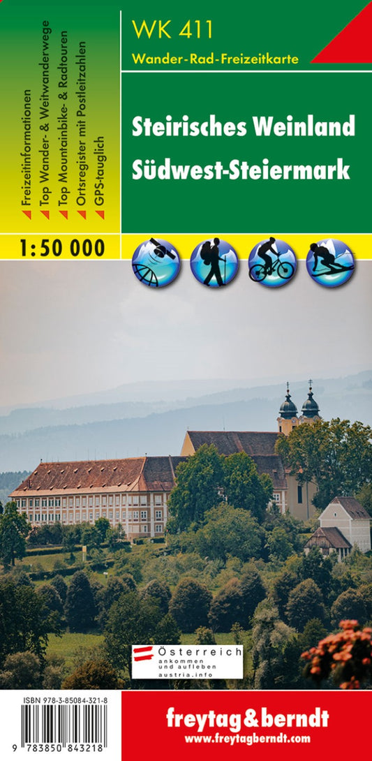 WK 411 Styrian Weinland - SouthWest -Styria, hiking map 1:50,000