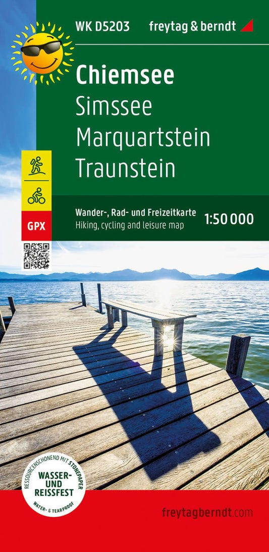 Chiemsee, Wander-, Rad- und Freizeitkarte 1:50.000, freytag & berndt, WK D5203 = Chiemsee, hiking, bike and leisure map 1:50,000 WK D5203