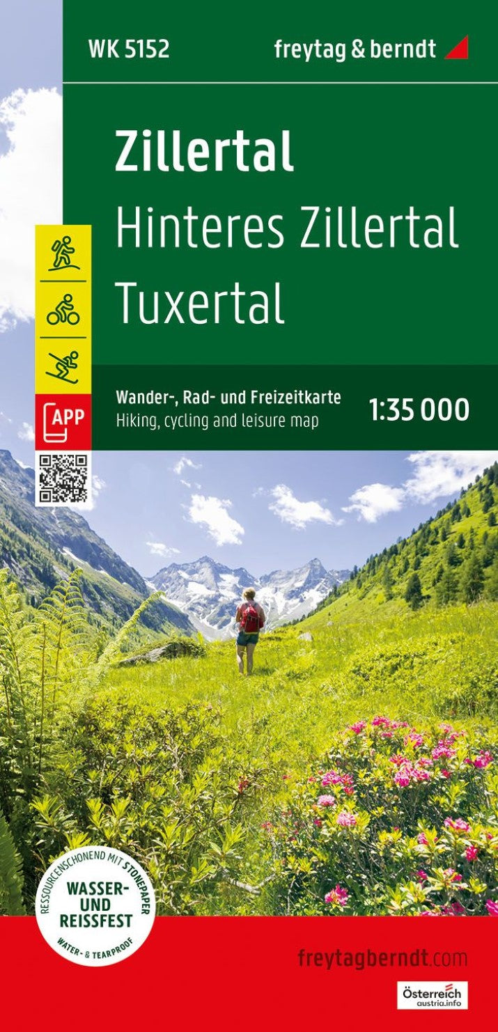 Zillertal, Hiking, Cycling, and Leisure Map 1:35,000, WK 5152