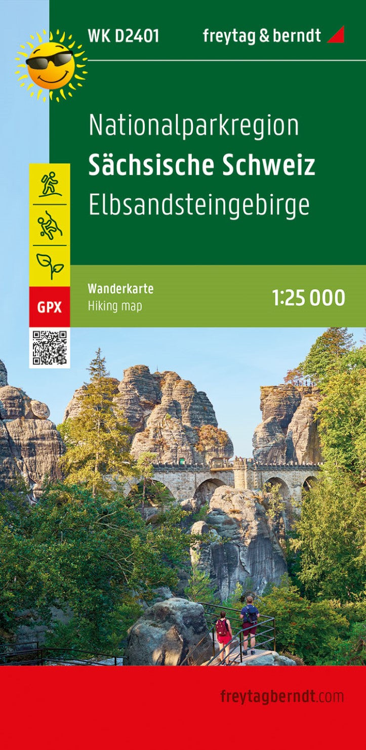 Nationalparkregion Sächsische Schweiz, Wanderkarte 1:25.000, freytag & berndt, WK D2401 = National Park region of Saxon Switzerland, hiking map 1:25,000 WK D2401