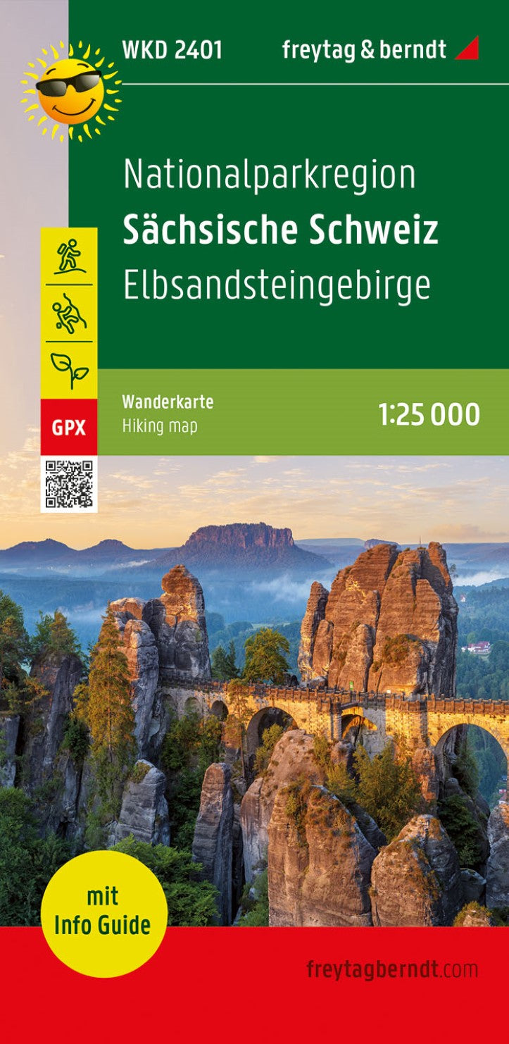 Nationalparkregion Sächsische Schweiz, Wanderkarte 1:25.000, mit Infoguide, freytag & berndt, WKD 2401 = National Park region of Saxon Switzerland, hiking map 1:25,000, with infoguide WKD 2401