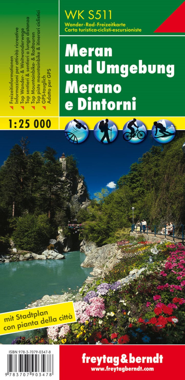 WK S511 Merano and the surrounding area, hiking map 1:25,000