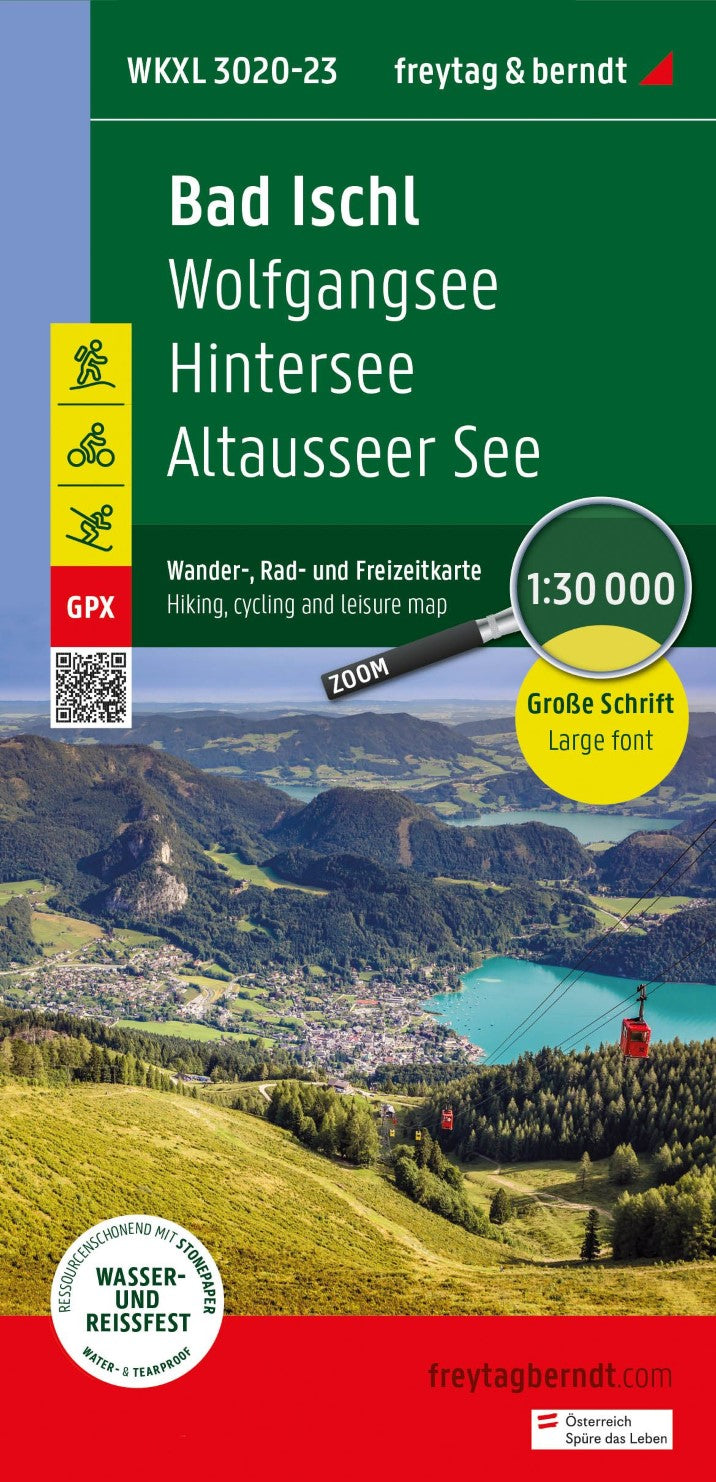 WKXL 3020 Bad Ischl, Wander-, Rad- und Freizeitkarte 1:30.000 = Bad Ischl Hiking, Cycling, and Recreation Map, 1:30,000