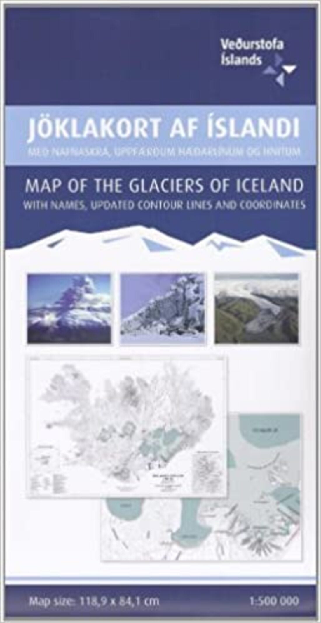 Map of the Glaciers of Iceland