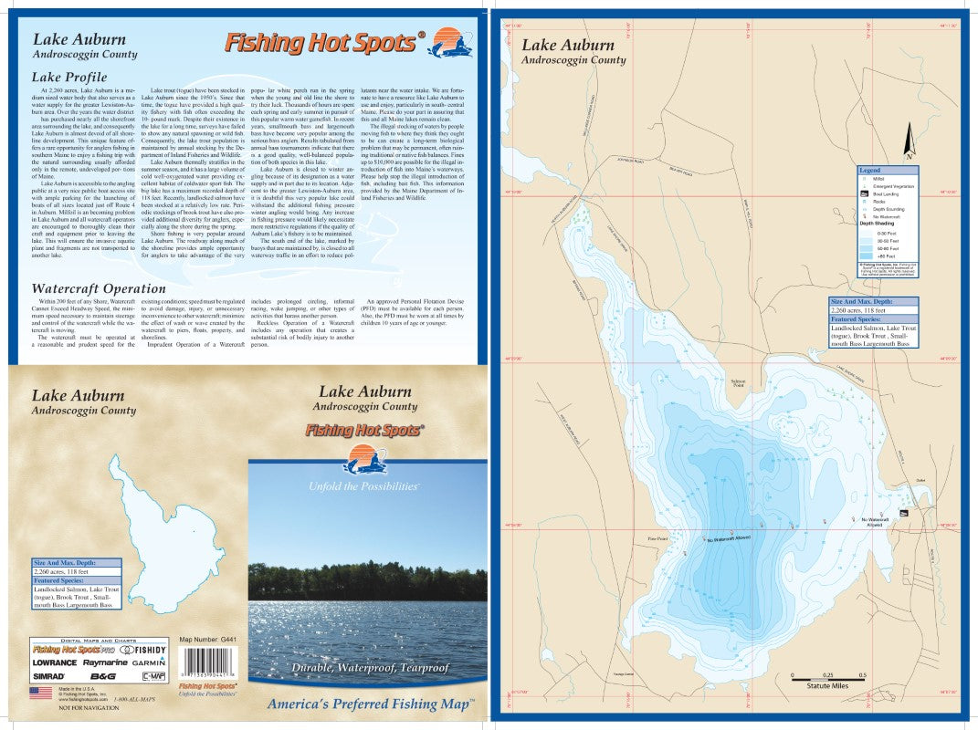 AUBURN LAKE - LAMINATED ME MAP