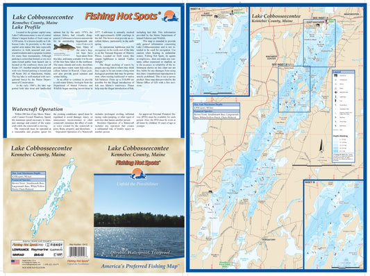 COBBOSSEECONTEE LAKE - LAMINATED ME MAP