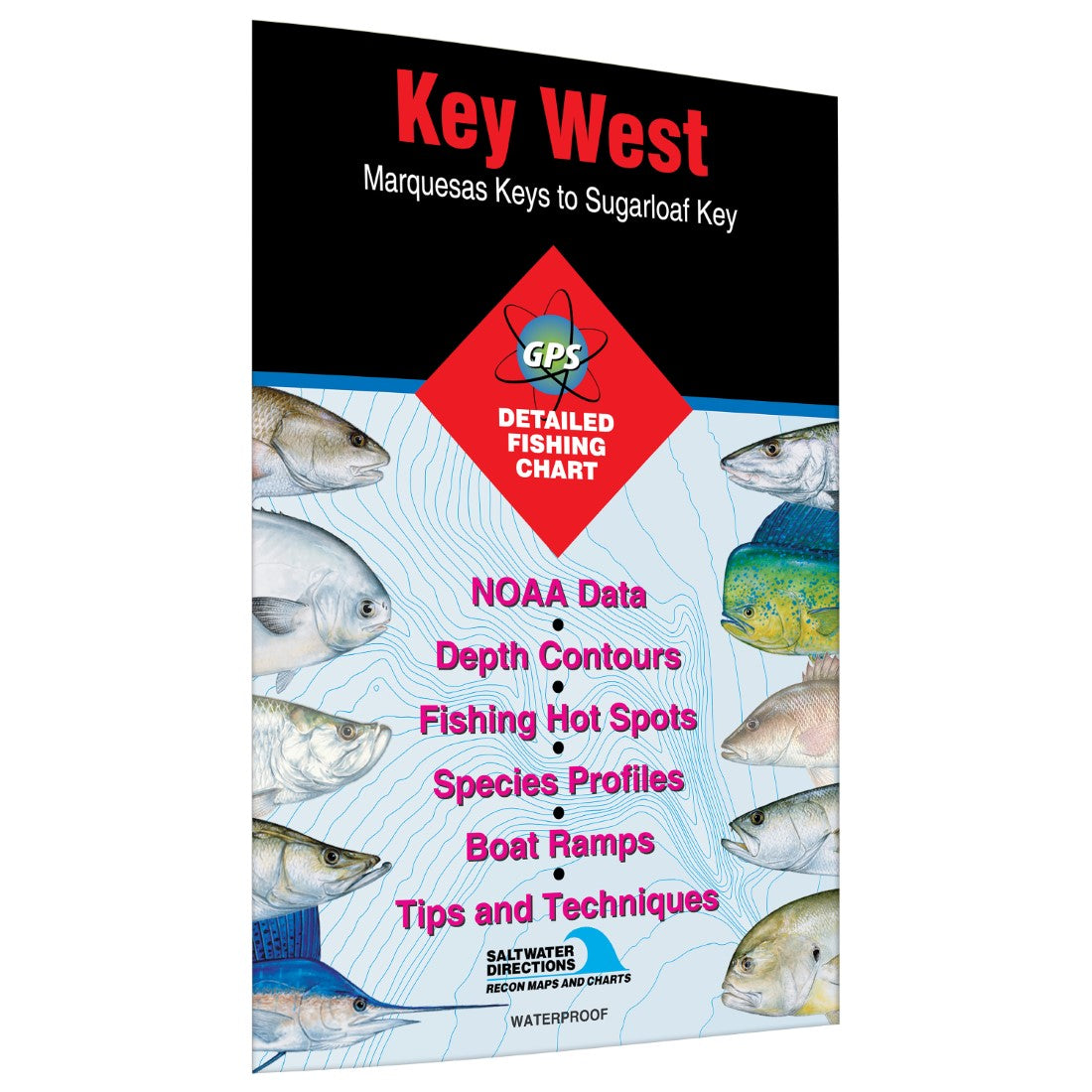 Key West  Marquesas Keys to Sugarloaf Key Fishing Map