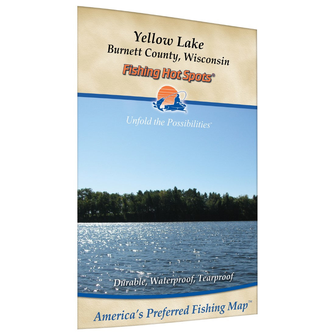 Yellow Lake, Burnett County, Wisconsin fishing map