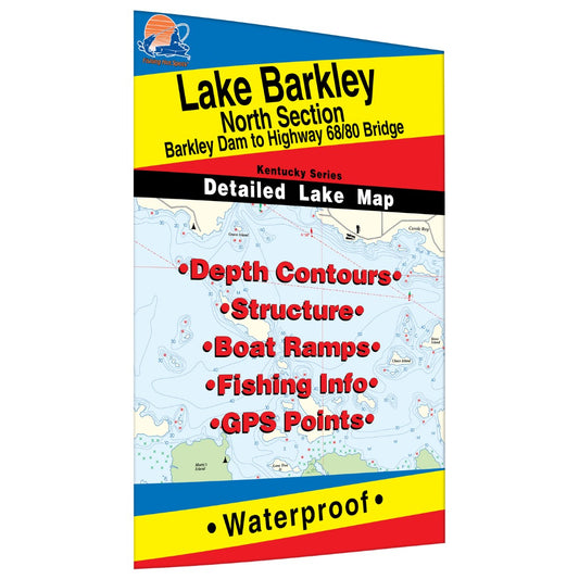 Lake Barkley North Fishing Map (Barkley Dam to Hwy 68/80 Bridge - KY)