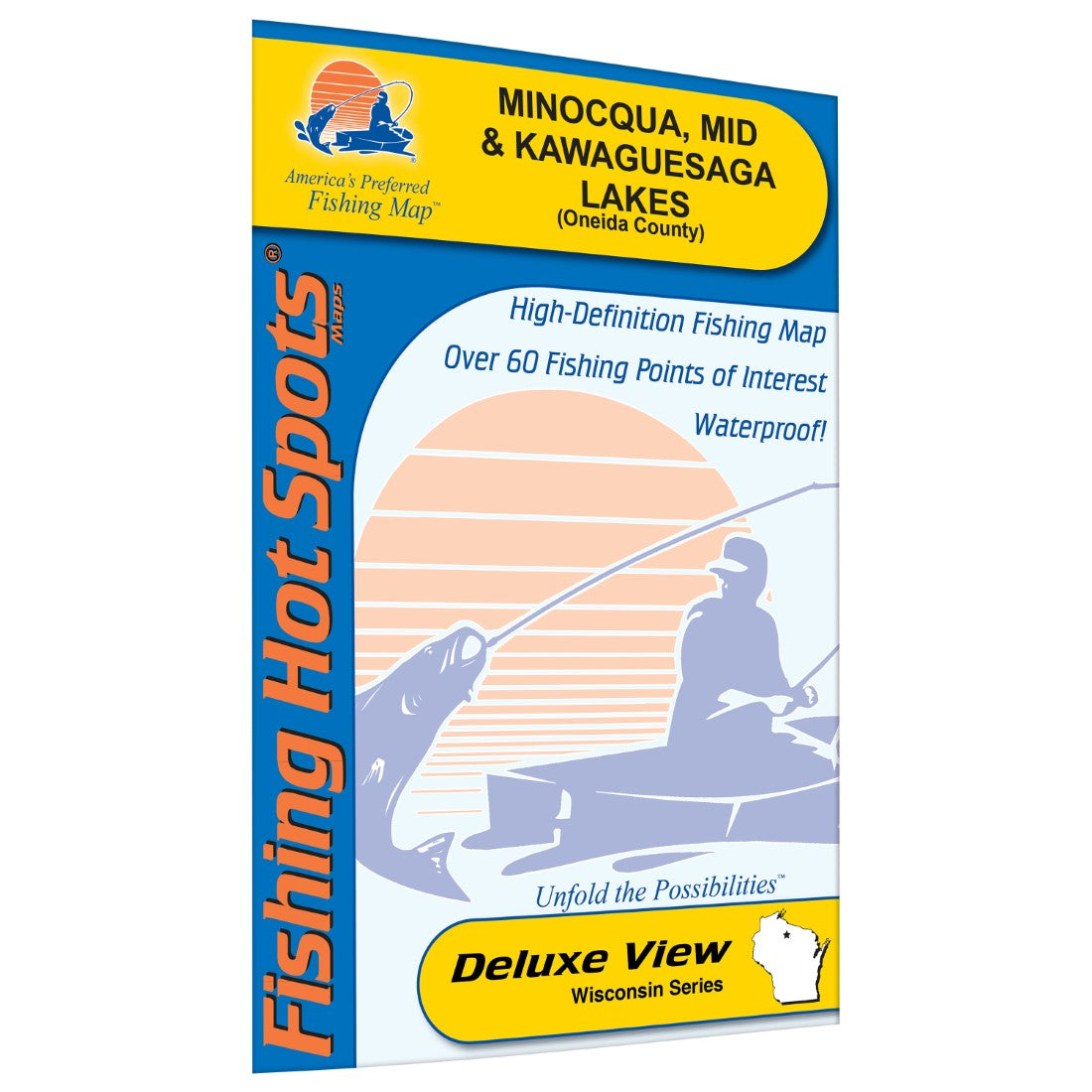 Minocqua/Kawaguesaga/Mid Lakes (Oneida Co) Fishing Map