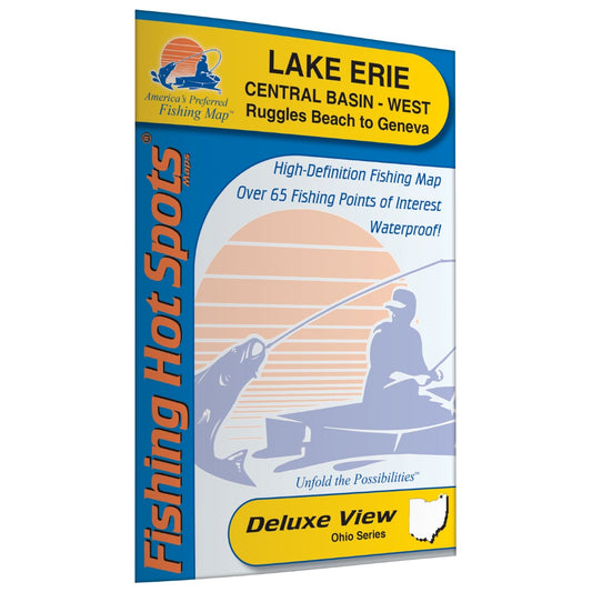 Lake Erie Fishing Map - Central Basin West (Ruggles Beach to Geneva, Ohio)