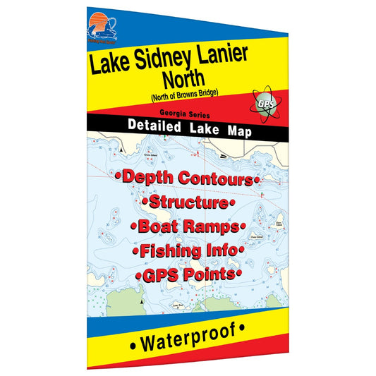 Lake Sidney Lanier North Fishing Map (North of Browns Bridge)