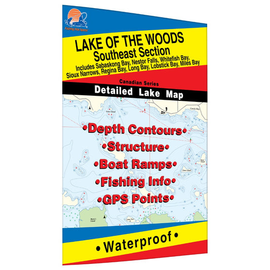 Lake of the Woods Southeast Fishing Map, Lake (incl. Sioux Narrows/Nestor Falls)