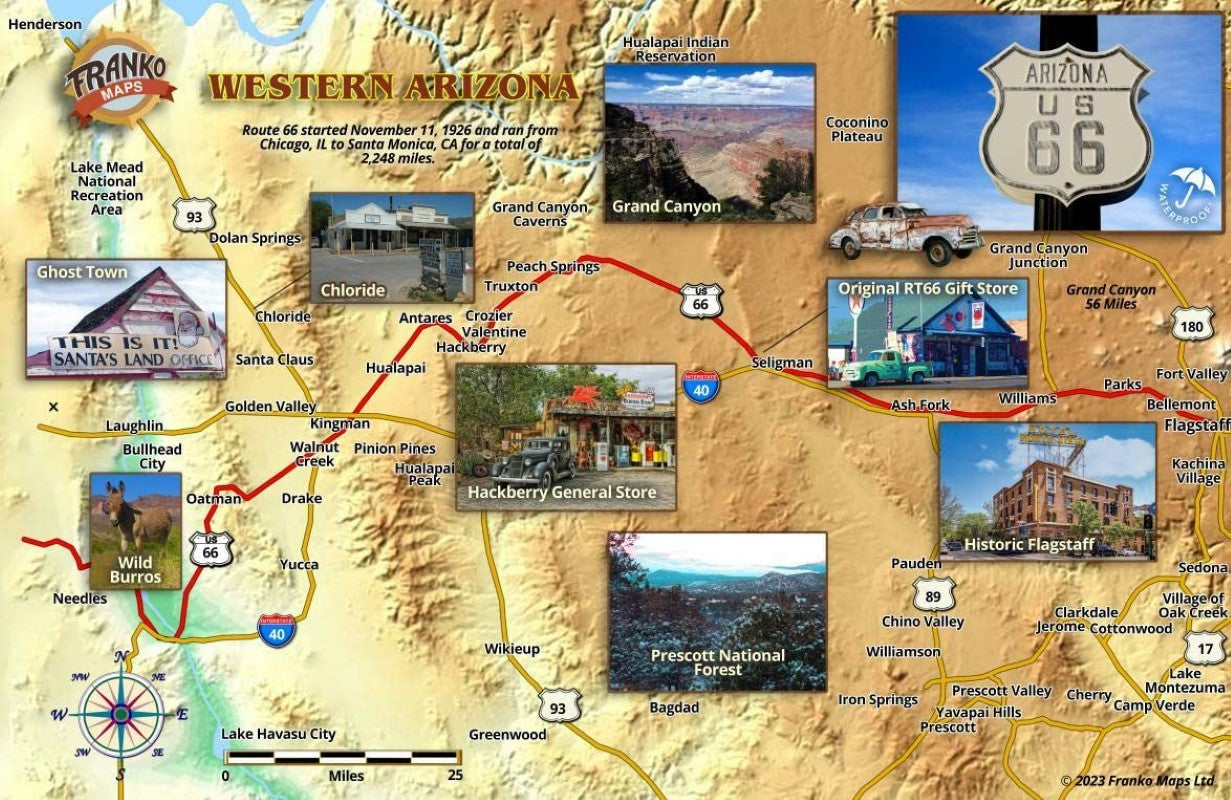 Route 66 Arizona Guide Card