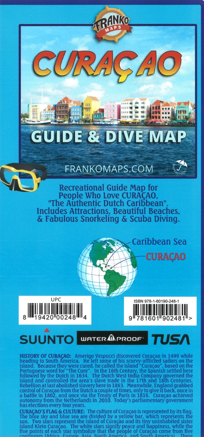 Caribbean Map - Curacao Guide & Dive, lam. 2017