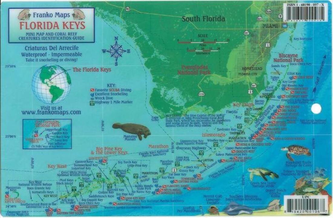 Florida Keys Mini Map and Coral Reef