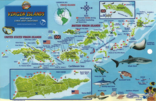 Franko's Virgin Islands : coral reef creatures identification guide : fits 3-ring binder dive log
