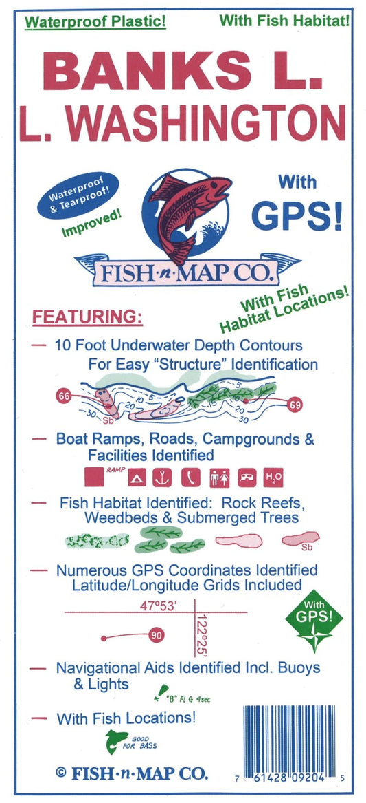 Banks Lake & Lake Washington Fishing Map