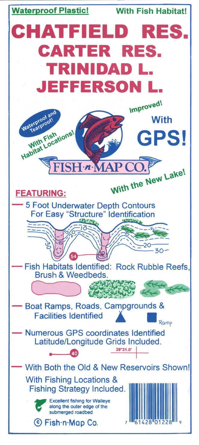 Chatfield, Carter Reservoir, Jefferson, South Platte River Fishing Map