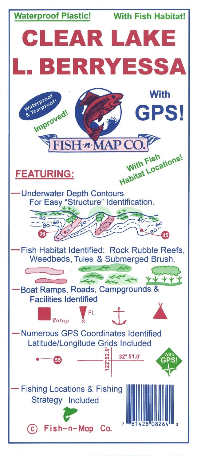 Clear Lake & Lake Berryessa Fishing Map