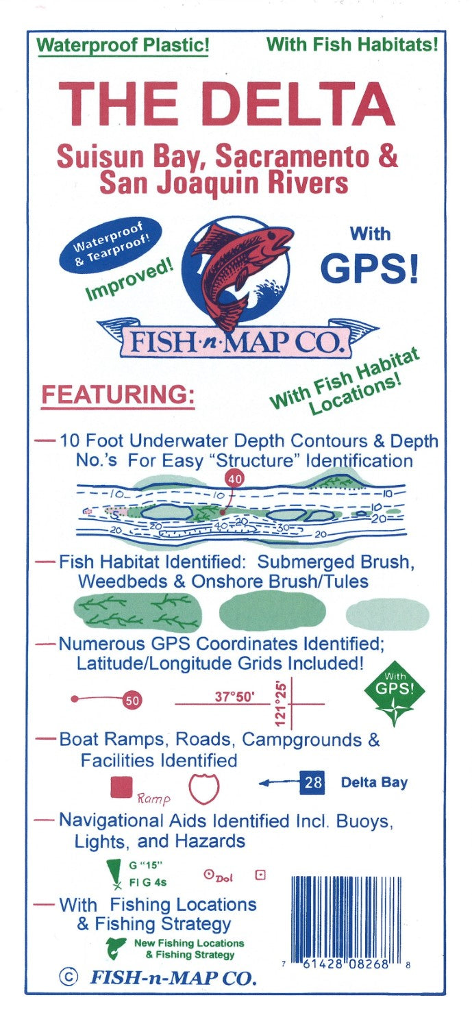 The Delta (Suisun Bay/Sacramento & San Joaquin Rivers) Fishing Map