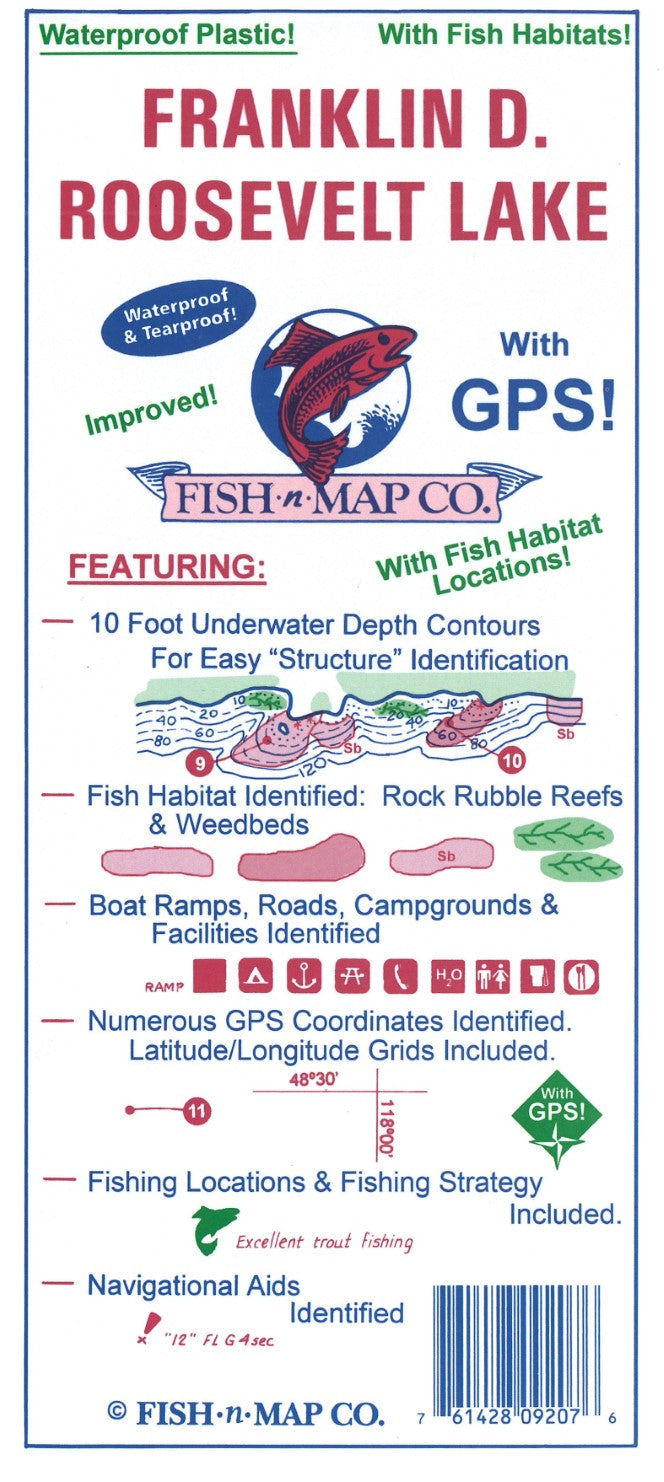 Franklin D. Roosevelt Lake Fishing Map