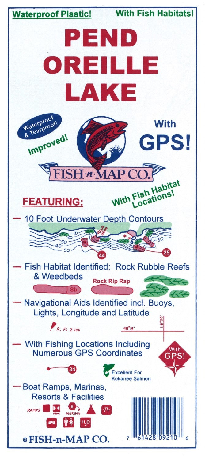 Pend Oreille Lake, ID Fishing Map