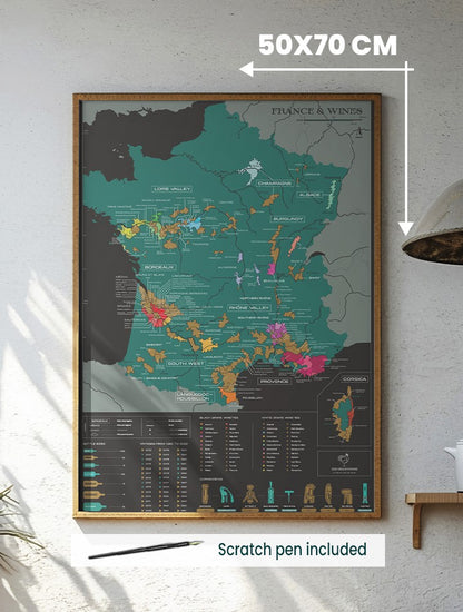 Scratch-Off Wine Map - France